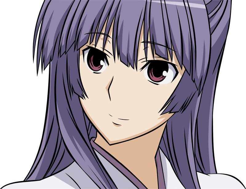 anime character with purple hair
