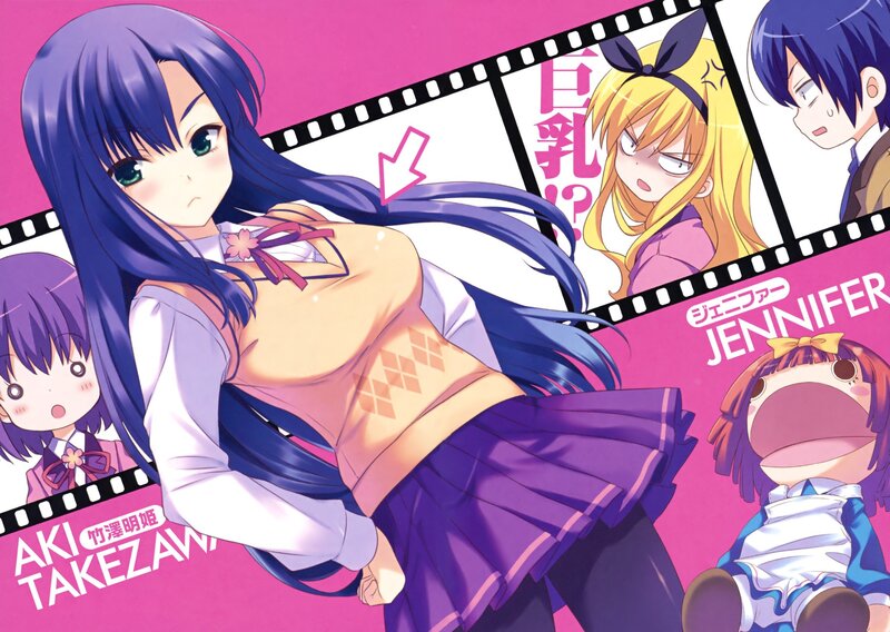 Anime character with purple hair