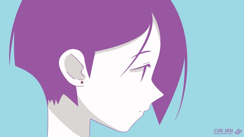 anime character with purple hair