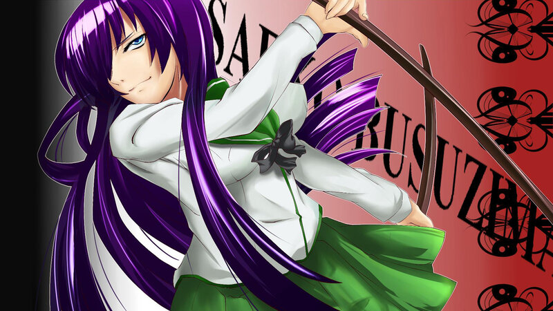 anime character with purple hair