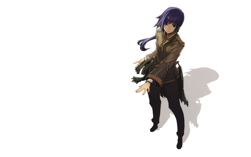 anime character with purple hair