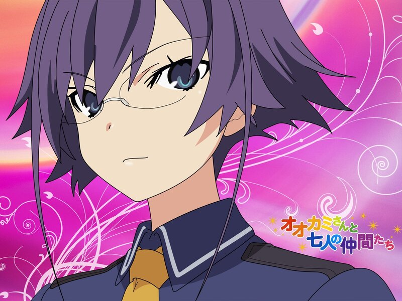 Anime character with purple hair
