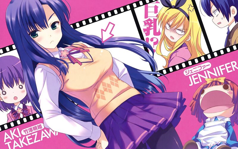 Anime character with purple hair