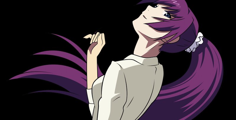 anime character with purple hair