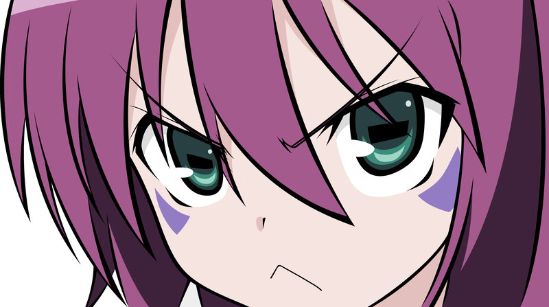 anime character with purple hair