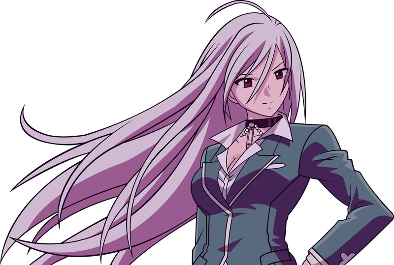 anime character with purple hair