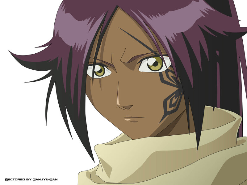anime character with purple hair