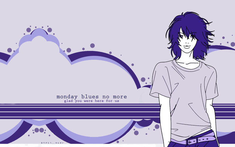 anime character with purple hair