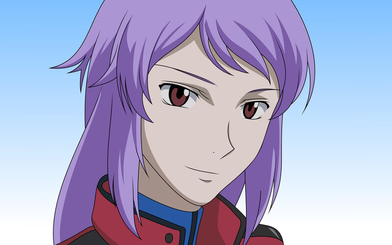 anime character with purple hair