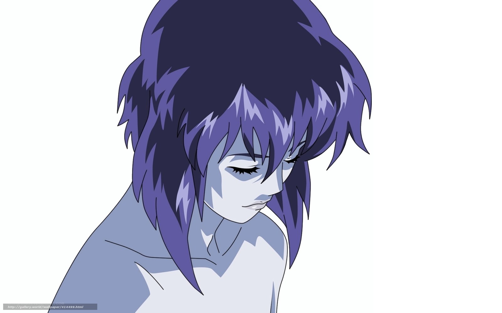 anime character with purple hair