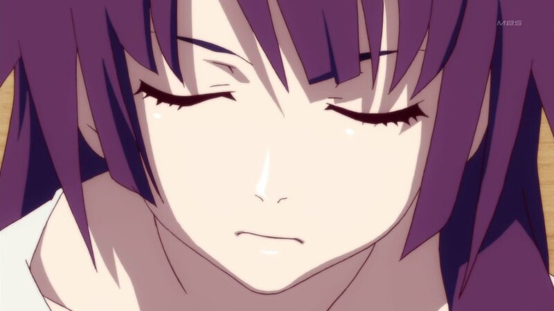 anime character with purple hair