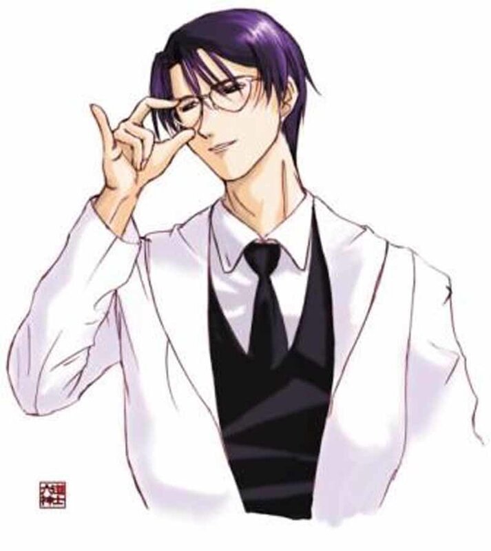 anime character with purple hair