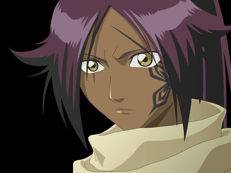 anime character with purple hair