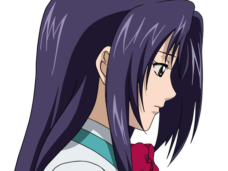 anime character with purple hair