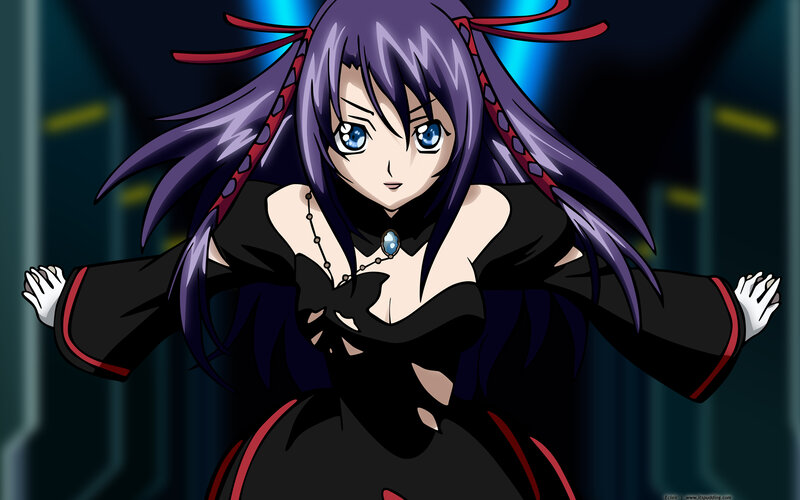 anime character with purple hair