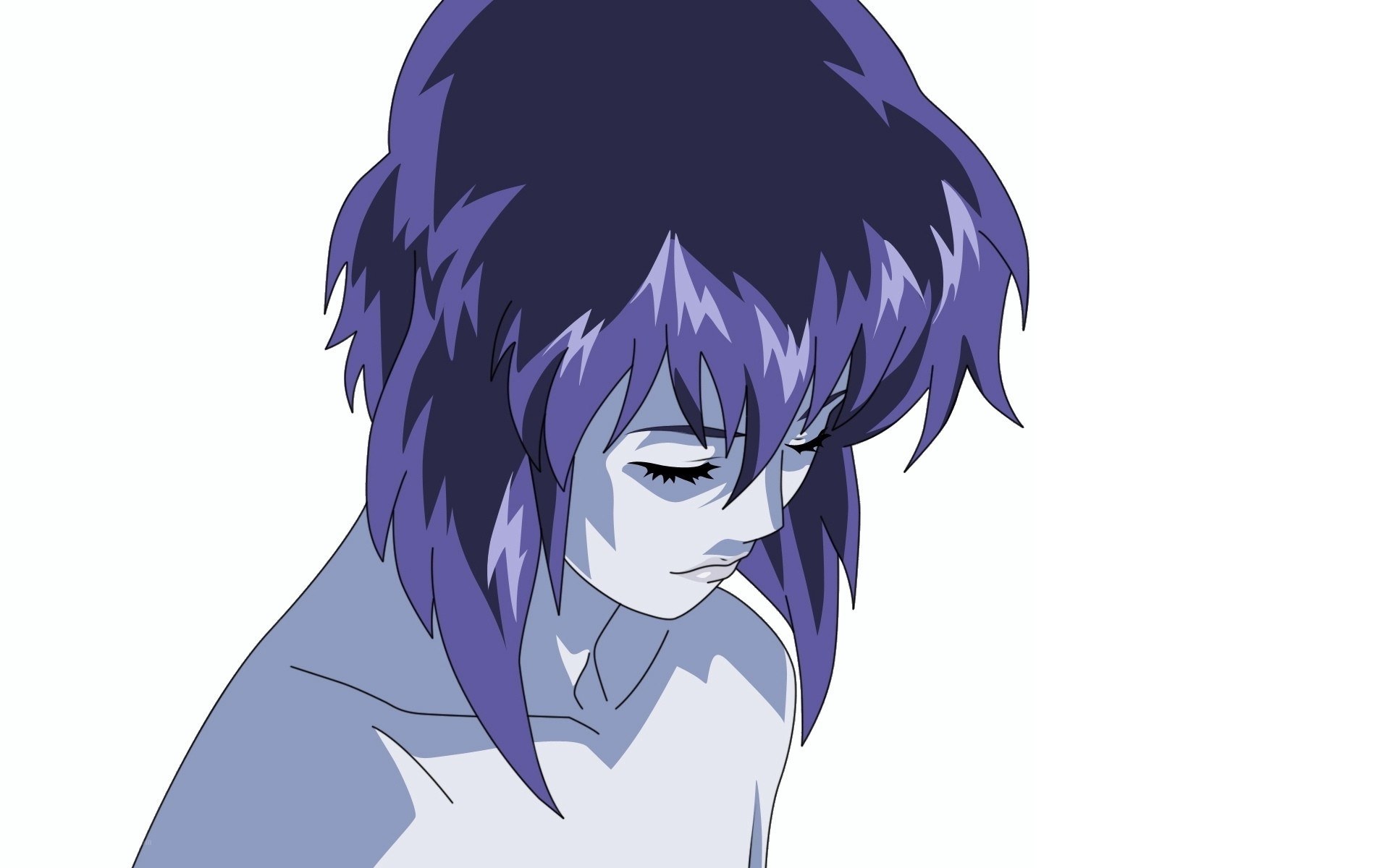 anime character with purple hair