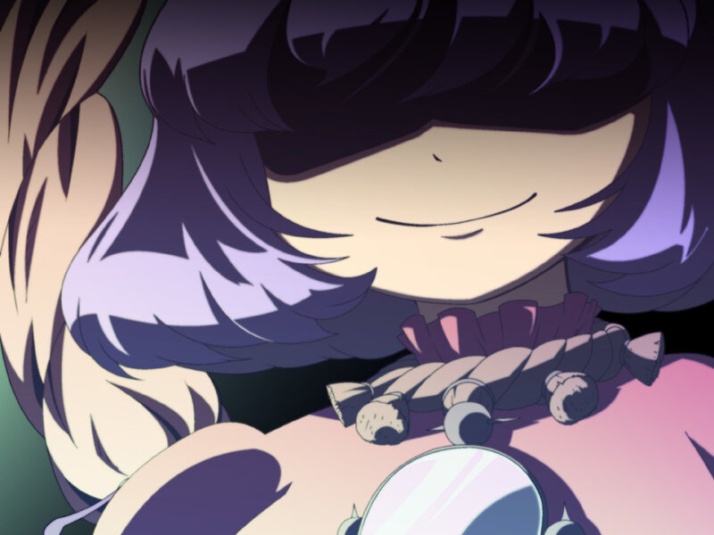 anime character with purple hair