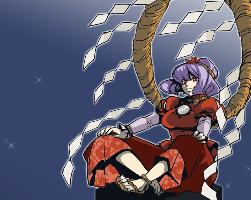 anime character with purple hair