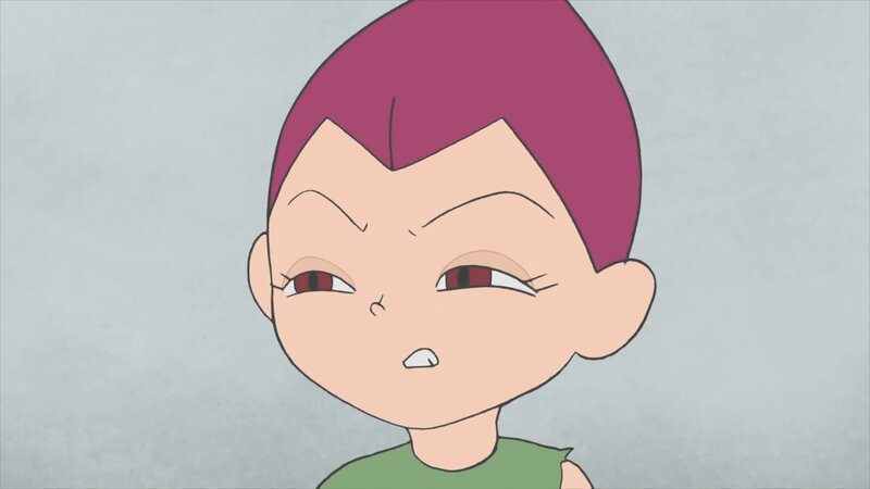 anime character with purple hair
