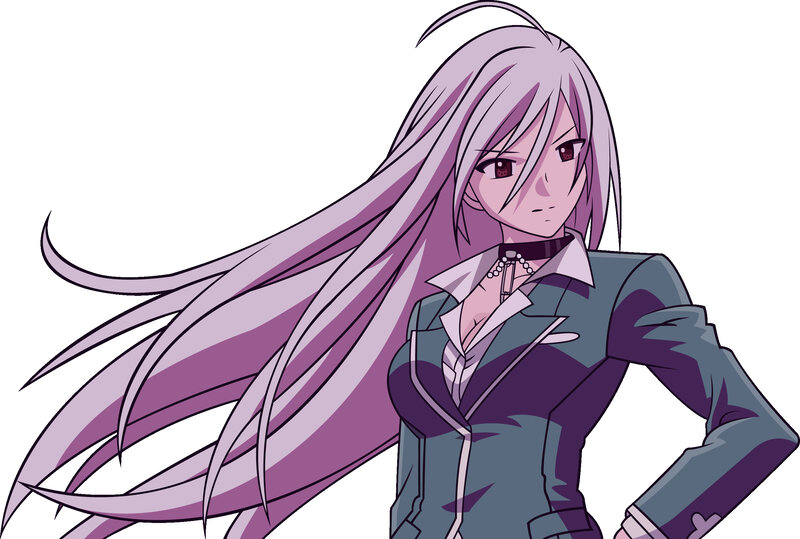 anime character with purple hair