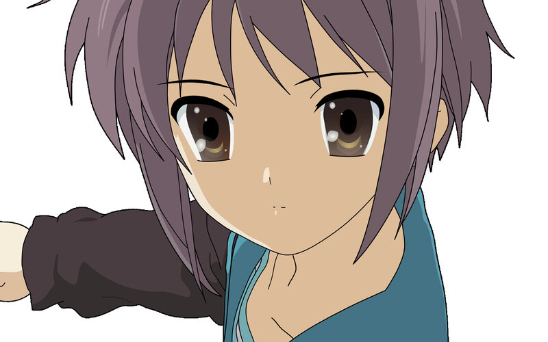 anime character with purple hair