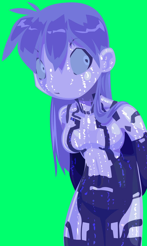 anime character with purple hair