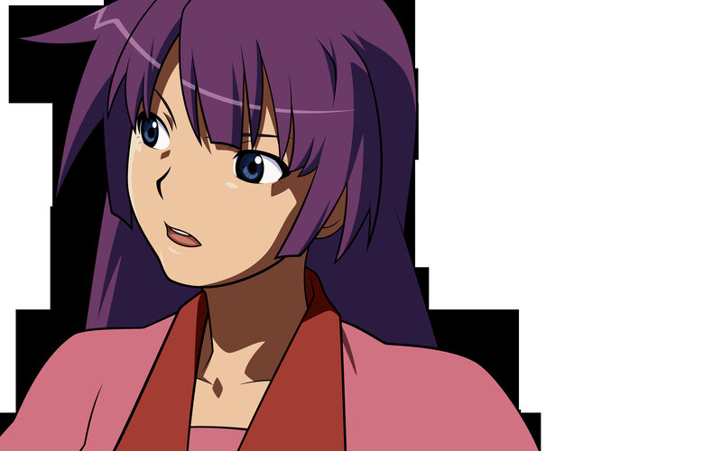 anime character with purple hair