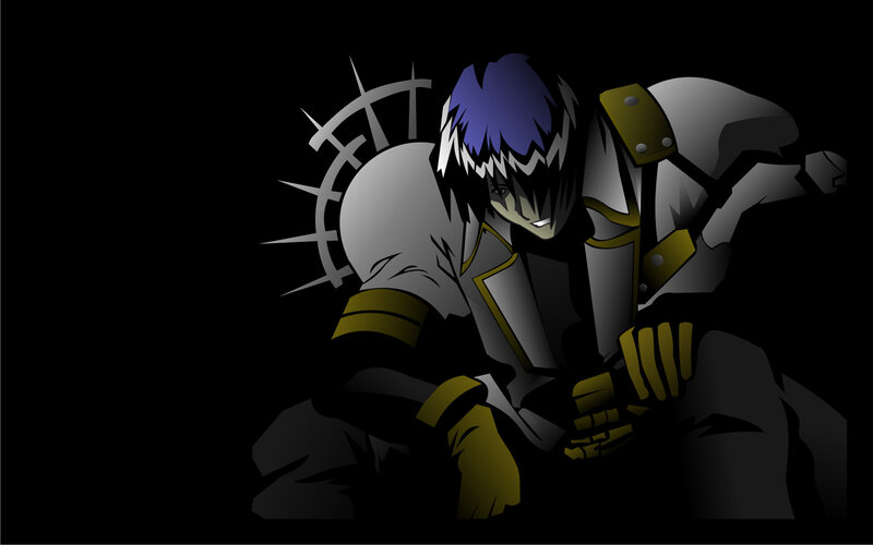 anime character with purple hair
