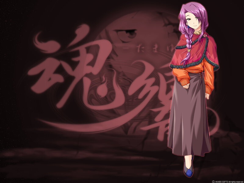 Anime character with purple hair