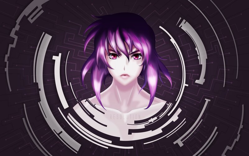 anime character with purple hair