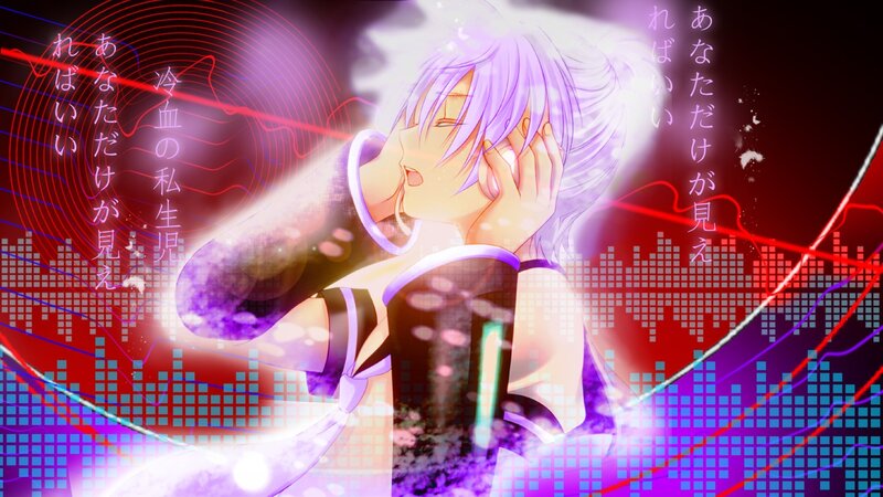 Anime character with purple hair