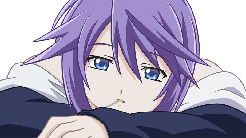 anime character with purple hair