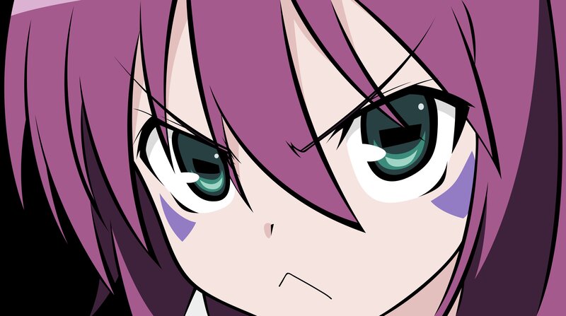 anime character with purple hair