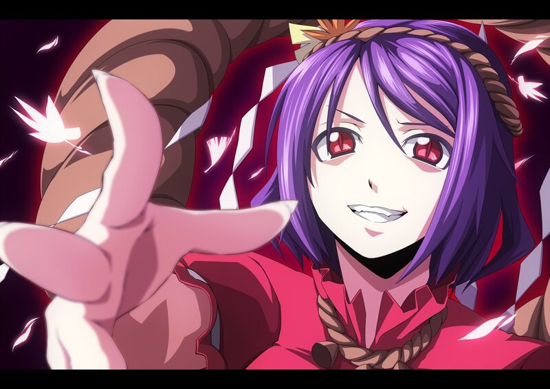 anime character with purple hair