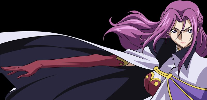 anime character with purple hair