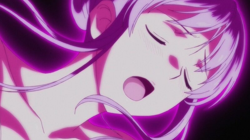 anime character with purple hair
