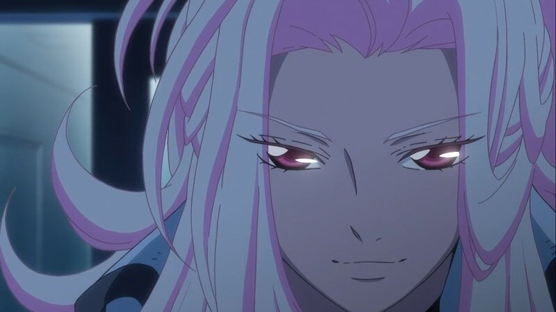 anime character with purple hair
