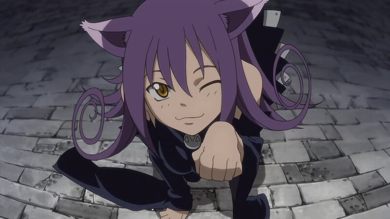 anime character with purple hair