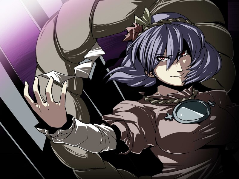 anime character with purple hair