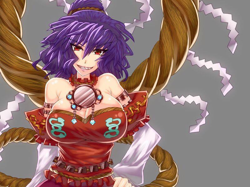 anime character with purple hair
