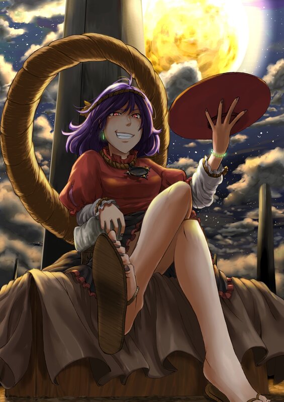 Anime character with purple hair