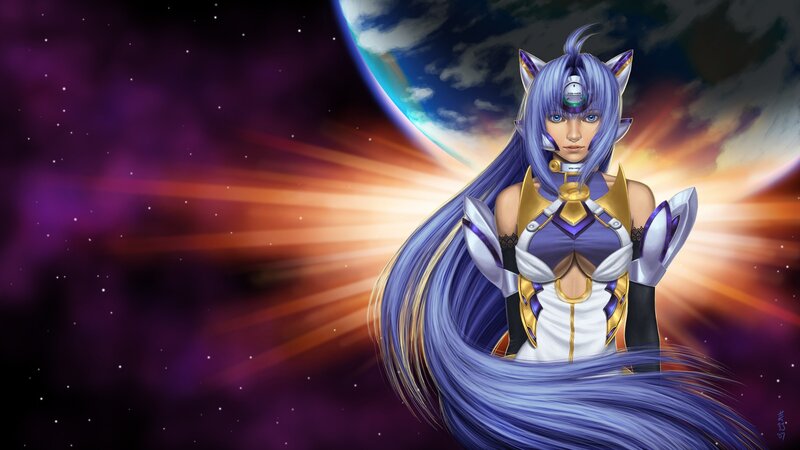 anime character with purple hair