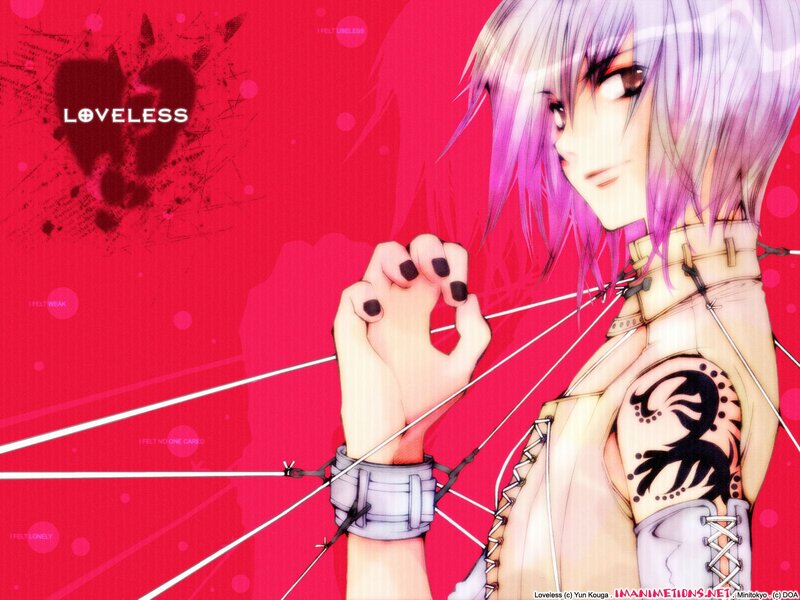 Anime character with purple hair