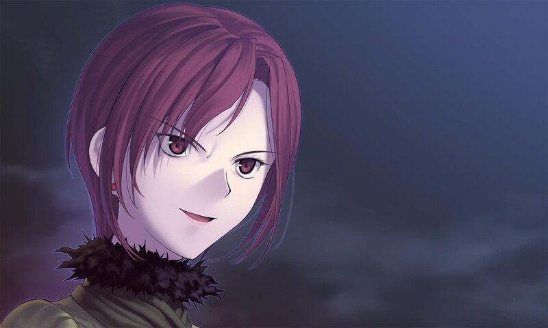 anime character with purple hair