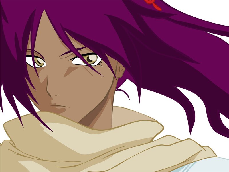 anime character with purple hair