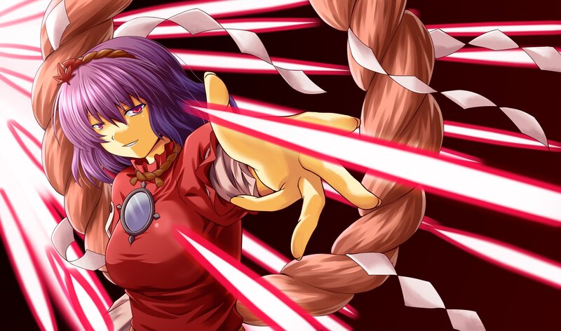 anime character with purple hair