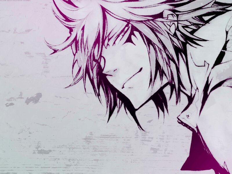 anime character with purple hair