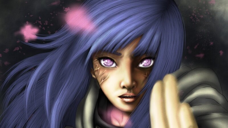anime character with purple hair