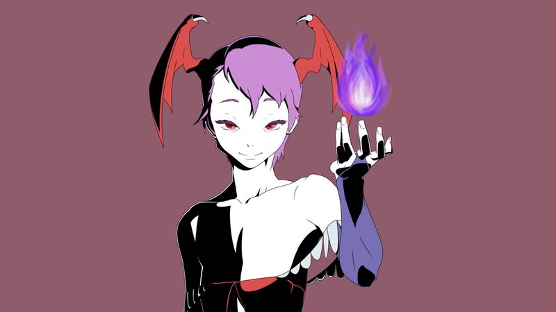 anime character with purple hair
