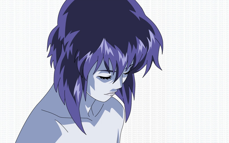 anime character with purple hair